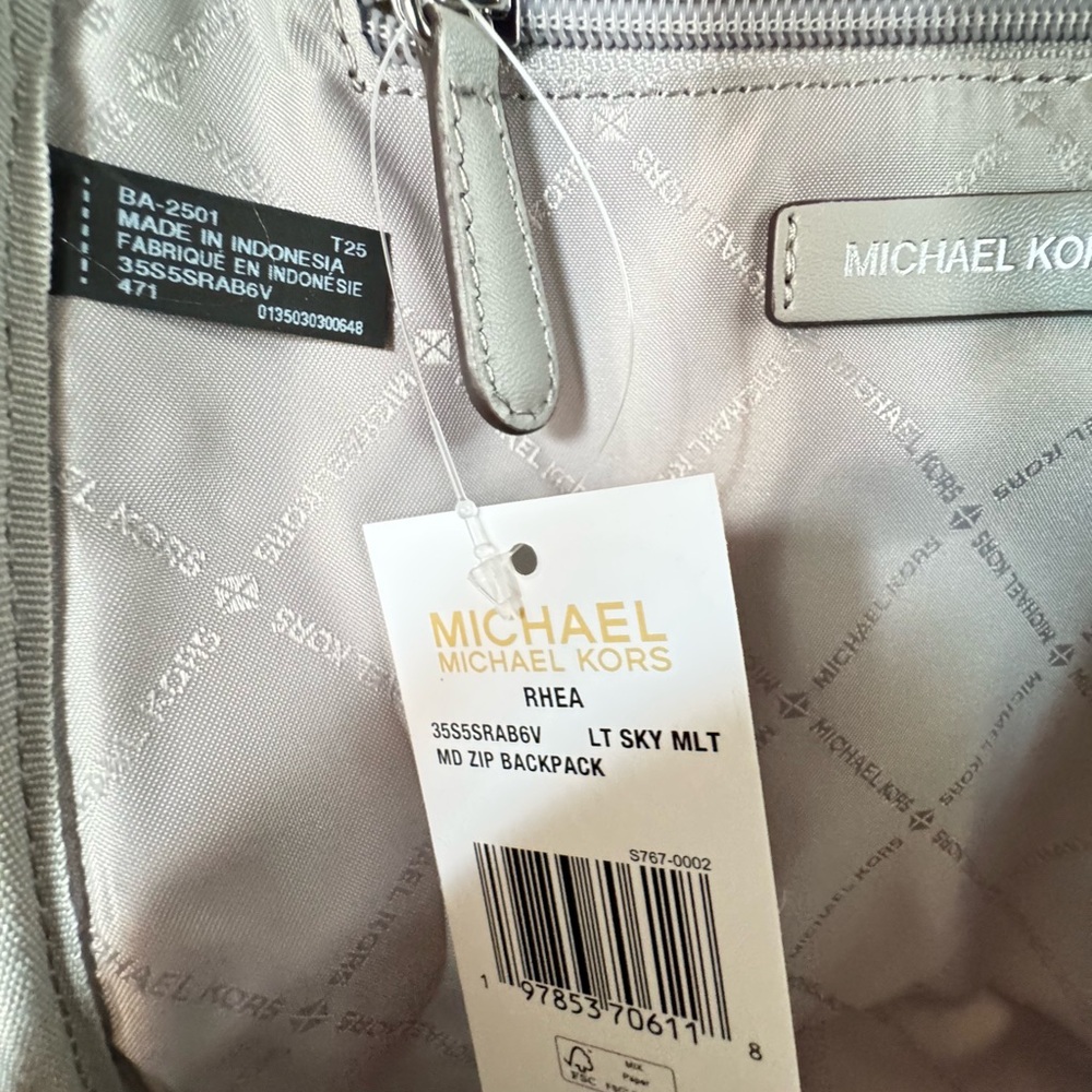 Michael Kors Rhea MD Backpack MK Color-Block Light Sky Multi - Picture 10 of 13